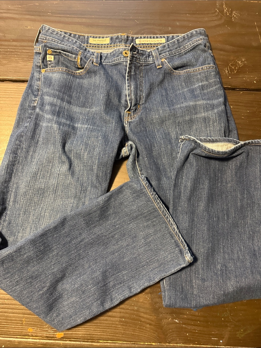 AG Adriano Goldschmied Men's Straight Leg Denim Jeans - Medium Blue